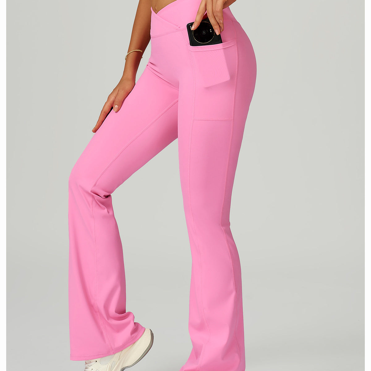 Cross Waist Wide Leg Bootcut Trousers Outdoor