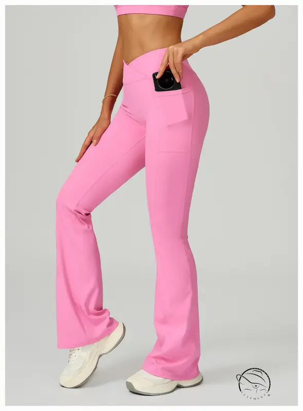 Cross Waist Wide Leg Bootcut Trousers Outdoor