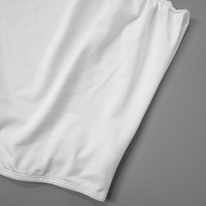 White fabric cuff with subtle stitching, perfect for Women Clothing Summer fashion