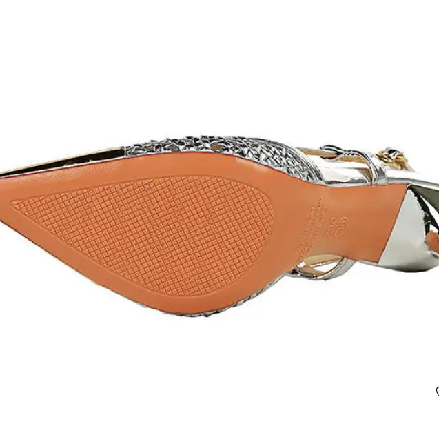 High Grade Metal Pointed Toe Strap Heels