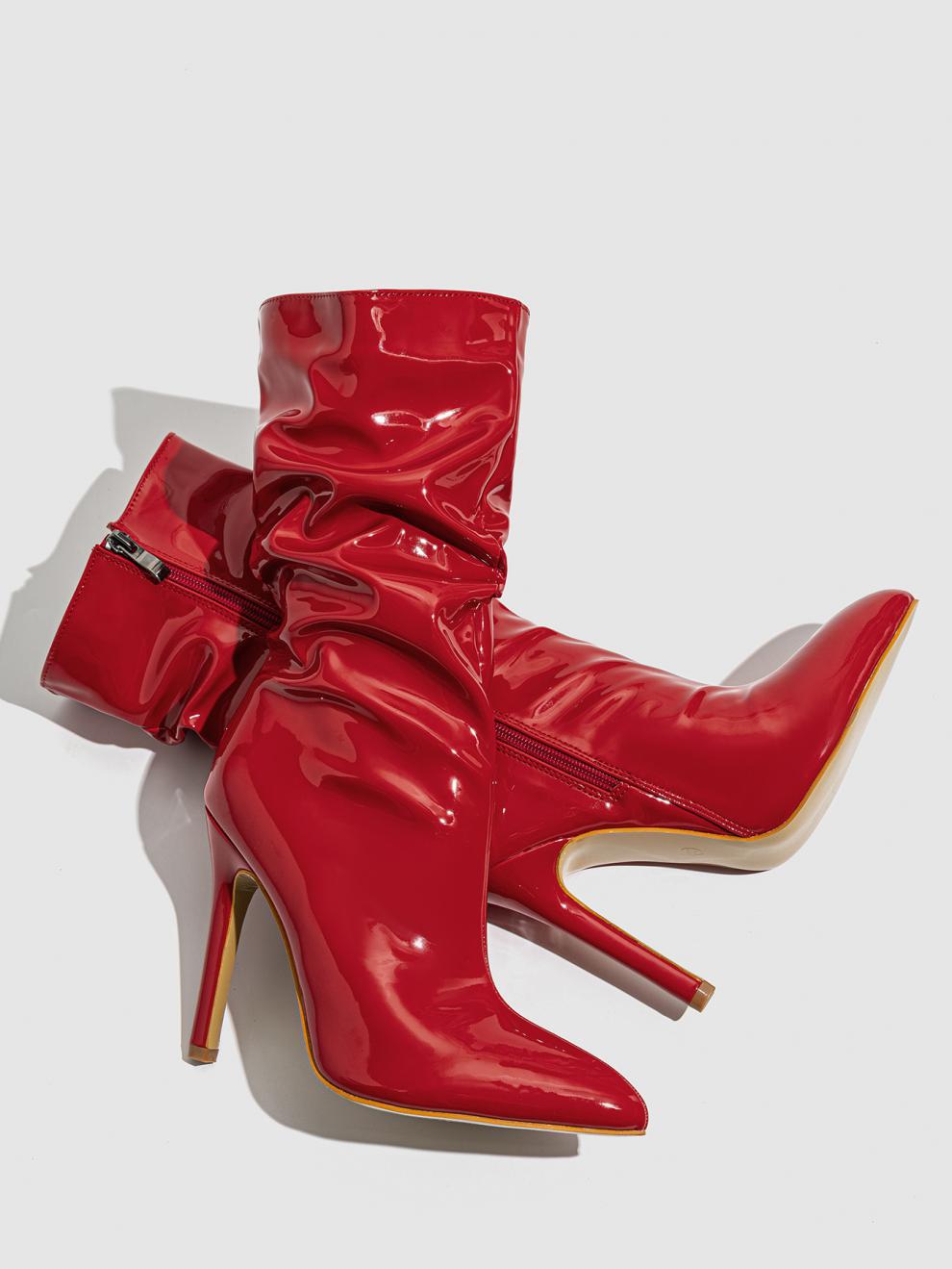 Leather Shoes Short High Heel Riding Boots