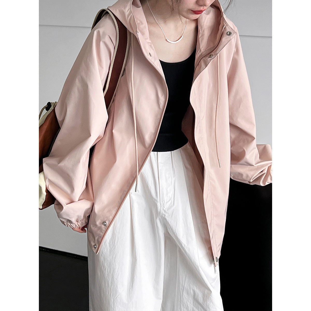 Pink hooded jacket from Super Elegant Hooded Jacket collection, perfect for fashionable ملابس