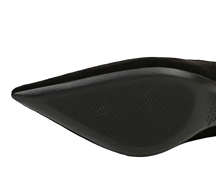 Black pointed toe of Thin Cocktail High Heels, an essential piece of Langry fashion