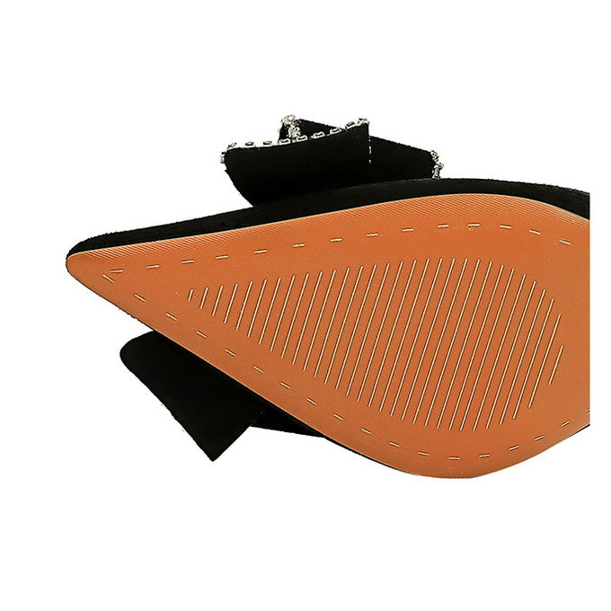 Shallow Mouth Pointed Toe Rhinestone Bow High Heel