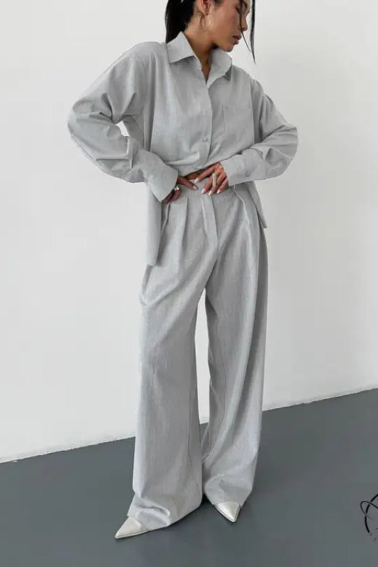 Gorgeous Top Wide Leg Pants High Grade Two Piece Sets