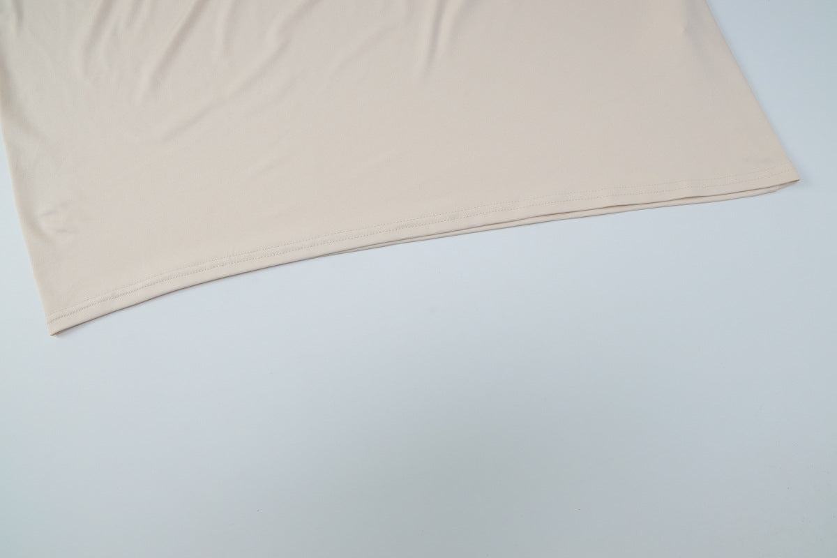 French Slim Fit Backless Button Dress