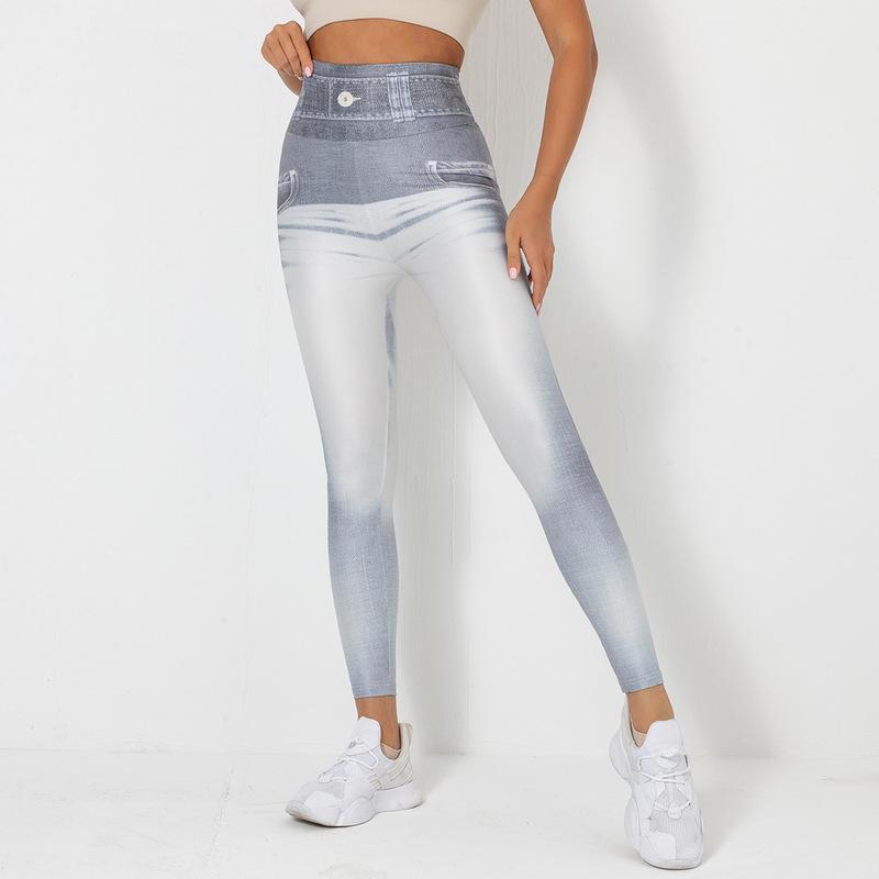 Denim Blue Tight High Elastic Quick Drying Yoga Pants