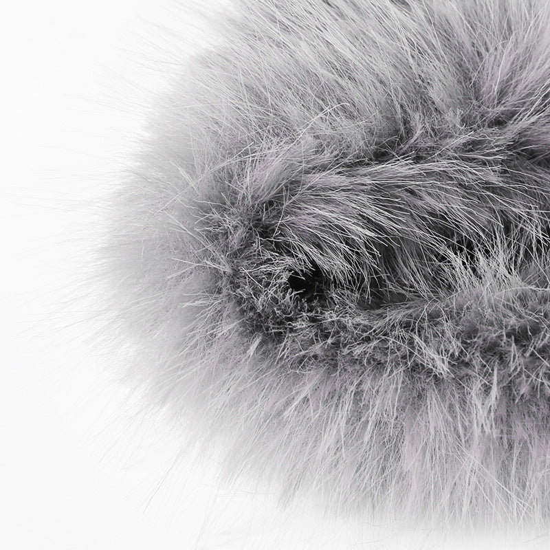 Fluffy gray fur detail on Retro Loose Fur Warm Coat showcasing fashionable ملابس for winter