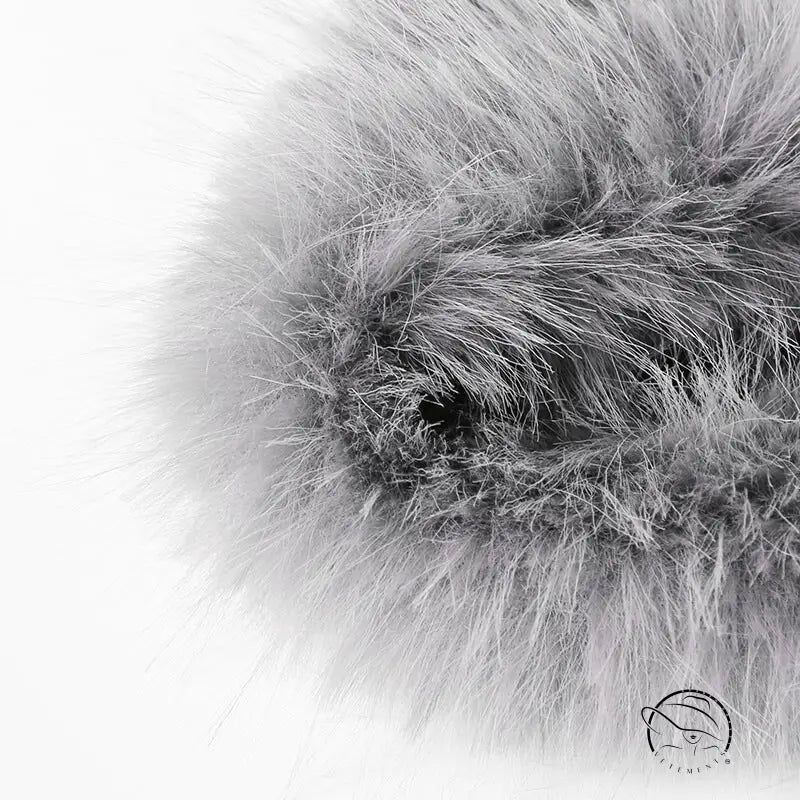 Fluffy gray fur in Langry retro loose warm coat for fashion ملابس