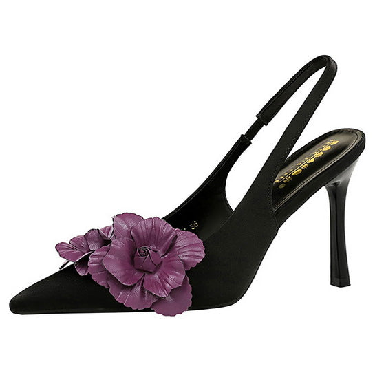 Cocktail Hollow out Cutout out Back Strap Pointed Stiletto Heel High