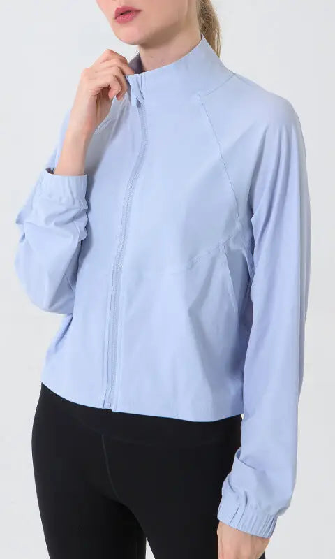 Autumn Winter Zip Up Shirt Women Girllulu Sports Top Stand Collar Loose Breathable Fitness Clothes Coat