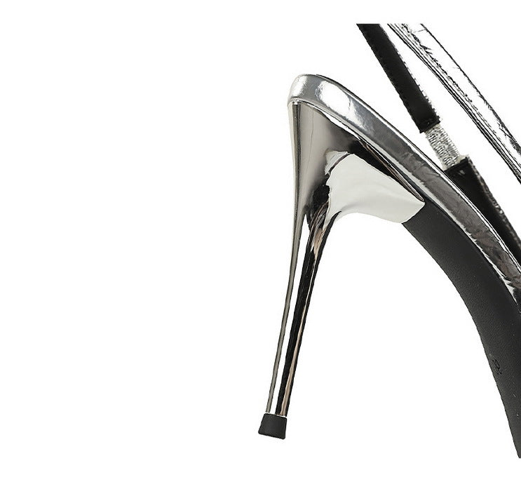 Cocktail Low Cut Back Strap High Heel