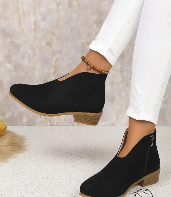 Black ankle boots in Winter Cute Boot with free shipping