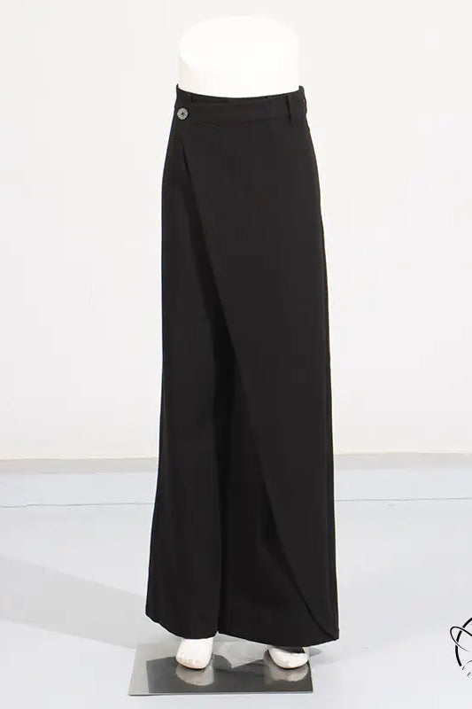 Gorgeous wide leg pants two piece set with black wrap-front trousers