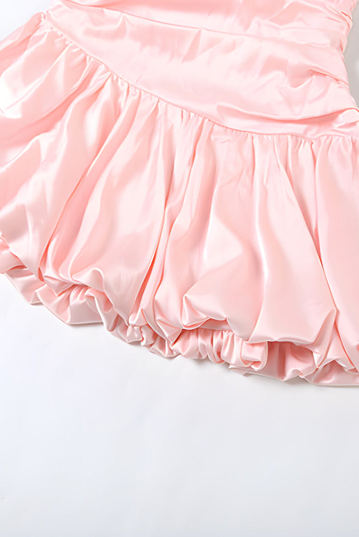 Pink ruffled skirt with gathered fabric detailing from Women Clothing Summer Collection