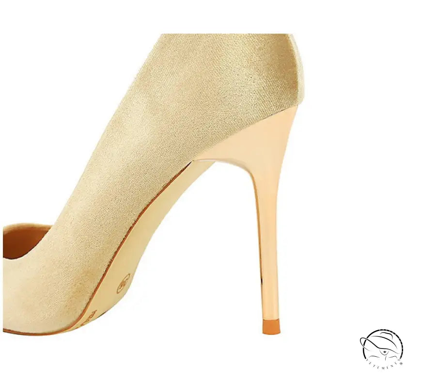 Langry fashion cream-colored stiletto heel pump with pointed toe