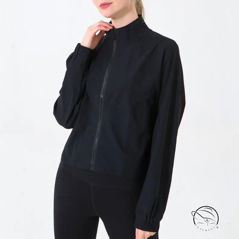 Autumn Winter Zip Up Shirt Women Girllulu Sports Top Stand Collar Loose Breathable Fitness Clothes Coat