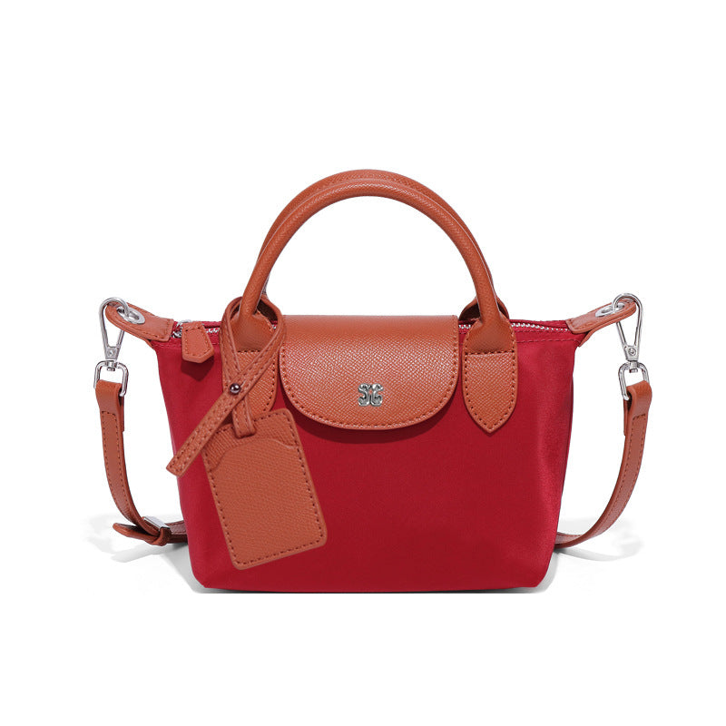 Red Mini All Match Shoulder Bag with brown leather accents, perfect for Langry fashion ملابس