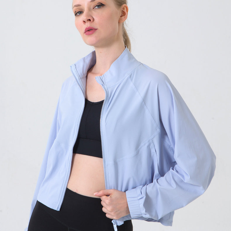 Autumn Winter Zip Up Shirt Women Girllulu Sports Top Stand Collar Loose Breathable Fitness Clothes Coat