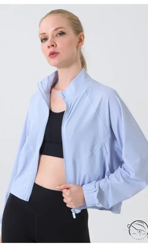 Autumn Winter Zip Up Shirt Women Girllulu Sports Top Stand Collar Loose Breathable Fitness Clothes Coat