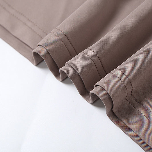 Taupe fabric with stitched hem from Summer Women Elegant Backless Tube Top Halter Set