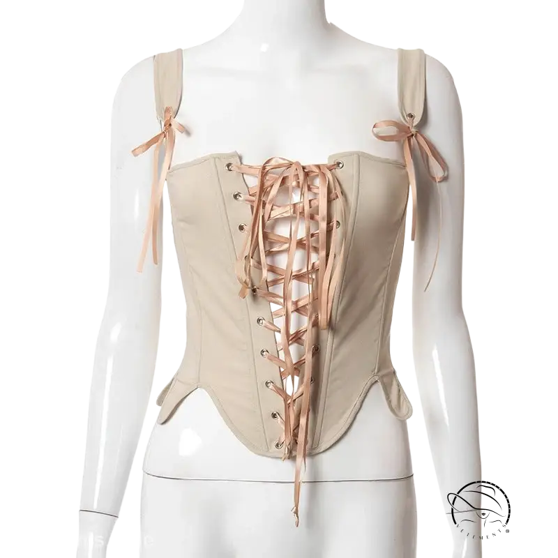 Army green cowgirl boning corset with pink lacing and waist slim fit