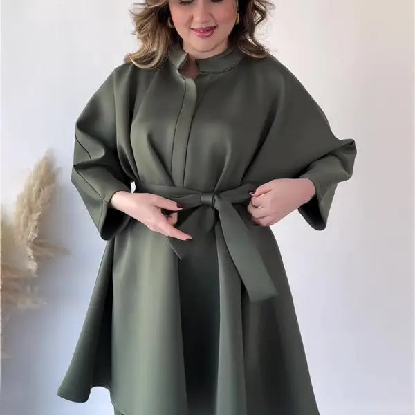 COMFY LOOSE BELT TOP CROPPED PANTS SUIT-VETEMENTS