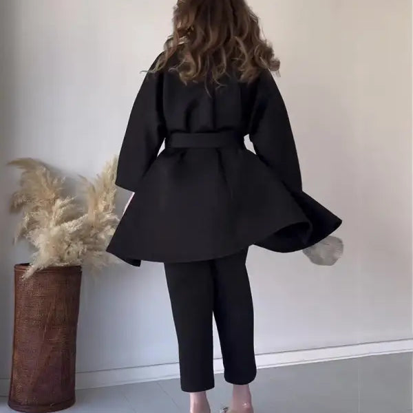 COMFY LOOSE BELT TOP CROPPED PANTS SUIT-VETEMENTS