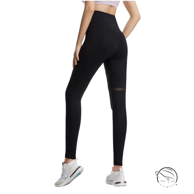 Army green energy flex leggings with black mesh thigh panel for fitness yoga