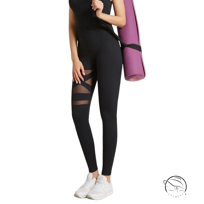 Army green energy flex leggings with sheer mesh panels for fitness yoga
