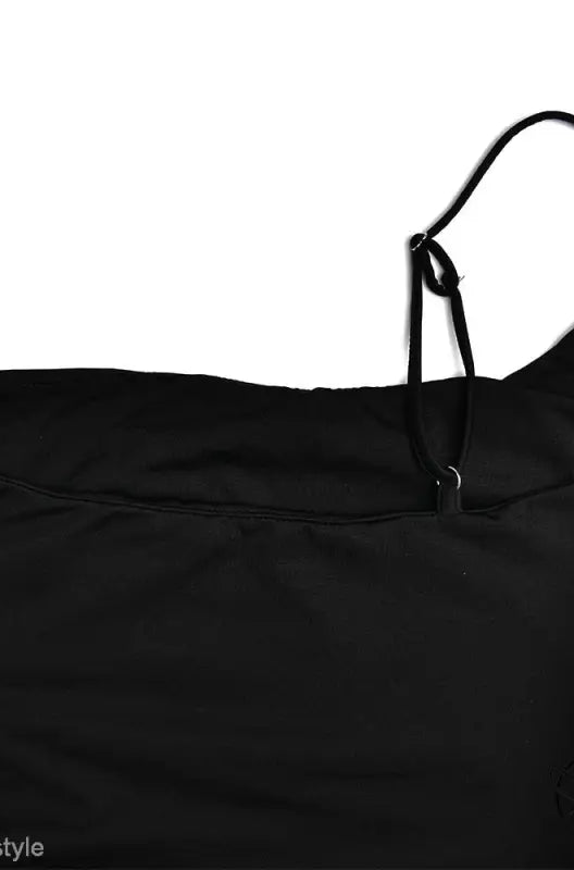 Black single shoulder cami dress for summer parties