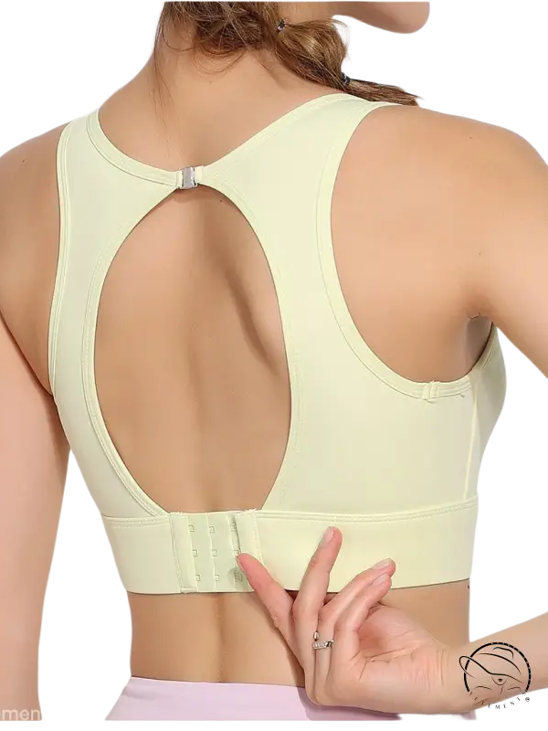 Bella Workout Bra in Haze Blue with Back Cutout