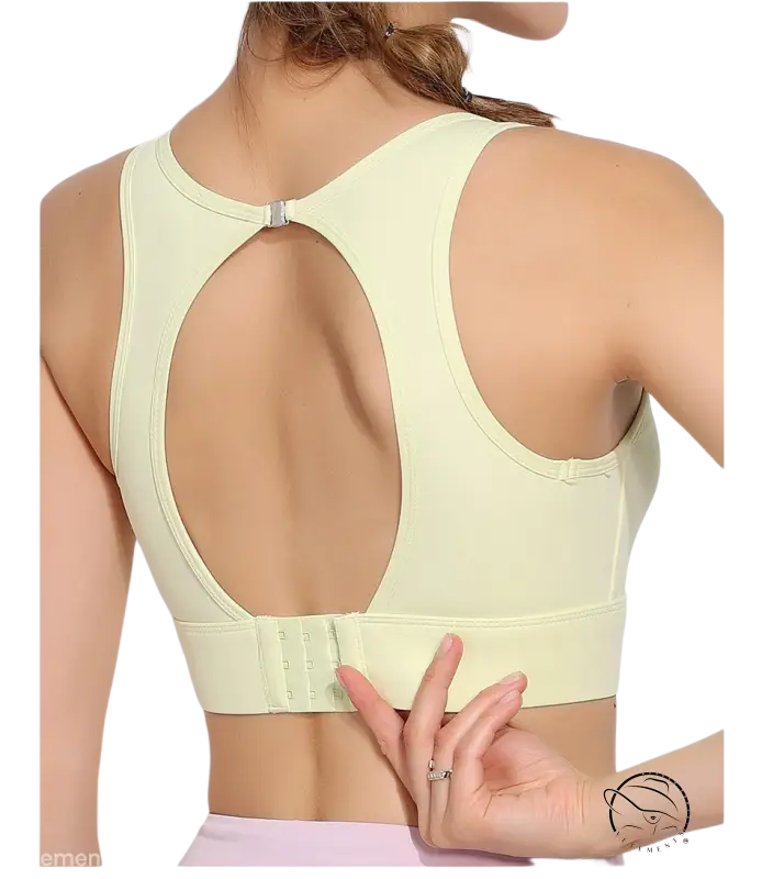 Bella Workout Bra in Haze Blue with Back Cutout