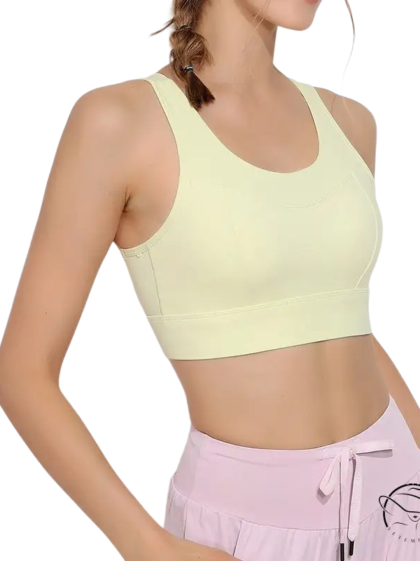 Haze blue Bella Workout Bra with sporty cutout backless design