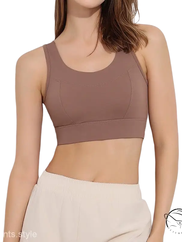 Bella Workout Bra in Haze Blue with Backless Sporty Cutout Design