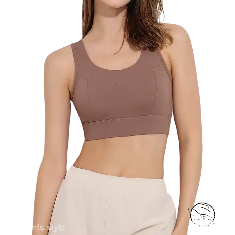 Bella Workout Bra in Haze Blue with Backless Sporty Cutout Design