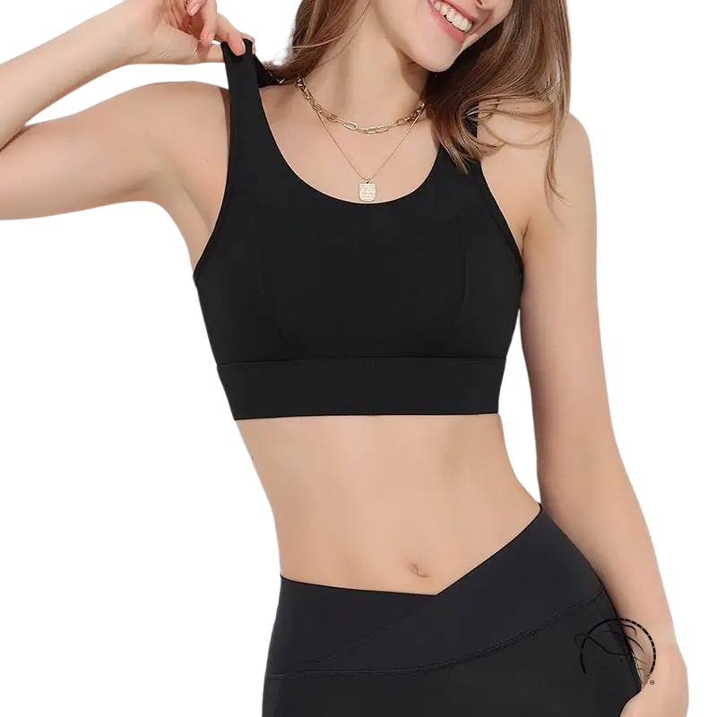 Haze blue Bella Workout Bra with sporty backless cutout design