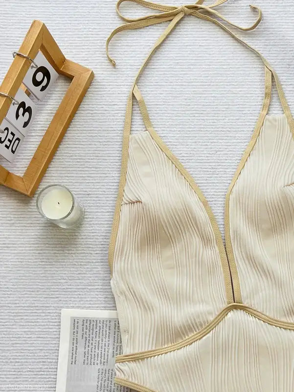 WHITE COFFEE CONTRAST SWIMSUIT-VETEMENTS