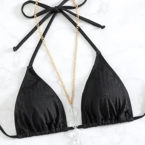 BEACH BIKINI WITH METAL CHAIN-VETEMENTS