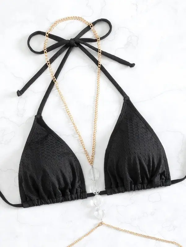 BEACH BIKINI WITH METAL CHAIN-VETEMENTS