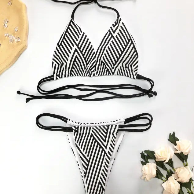 PRINTED DOUBLE BANDAGE BIKINI-VETEMENTS