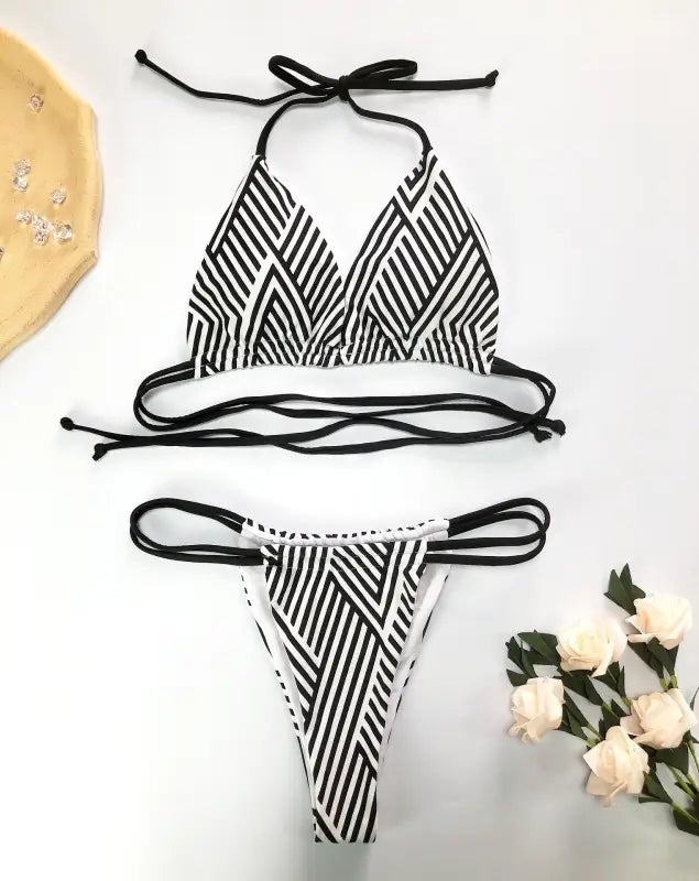 PRINTED DOUBLE BANDAGE BIKINI-VETEMENTS