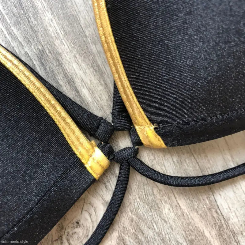 BRONZING STITCHING BLACK BIKINI-VETEMENTS