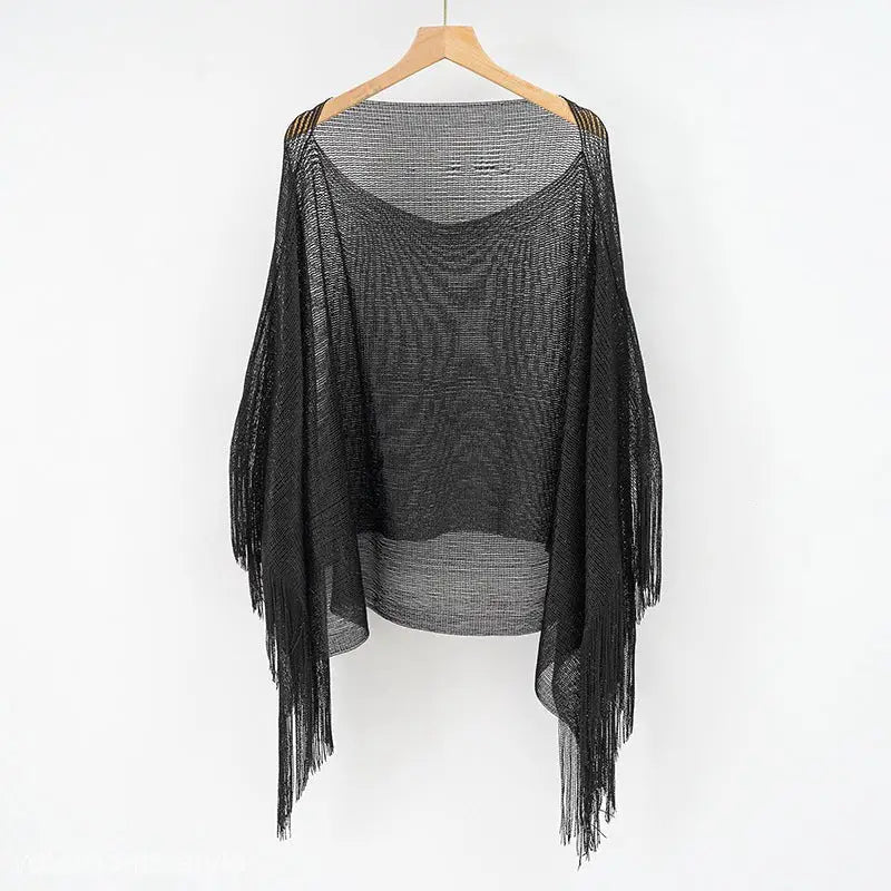 BLOUSE SHAWL TASSEL SCARF-VETEMENTS