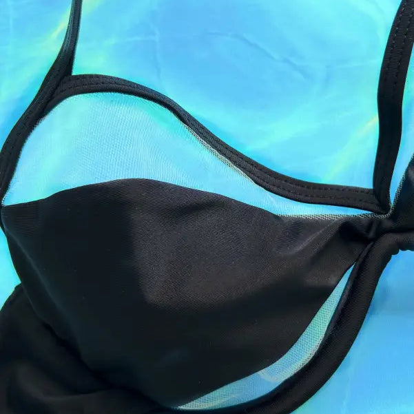 Boho Summer Split Bikini with Lace and Tulle Design