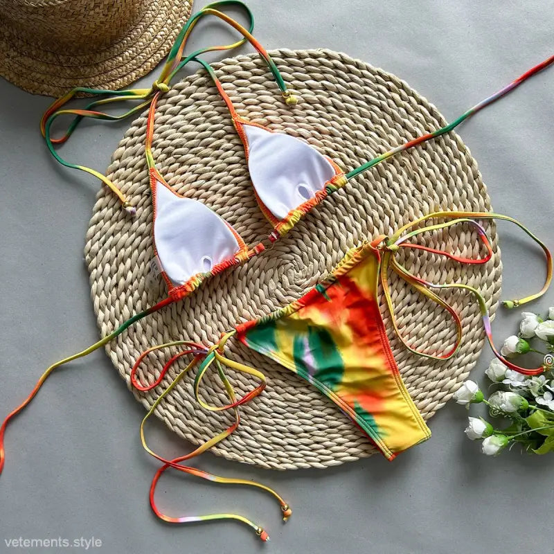 SEXY PRINTED LACE UP SWIMSUIT-VETEMENTS