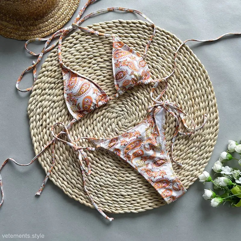 SEXY PRINTED LACE UP SWIMSUIT-VETEMENTS