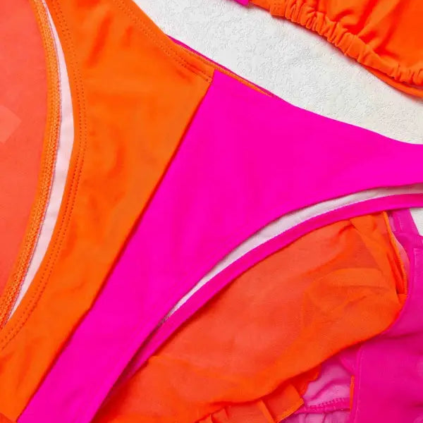 CHIFFON THREE PIECE DIAMOND BIKINI-VETEMENTS