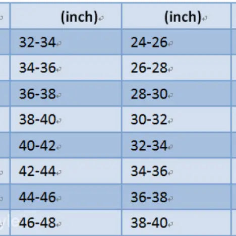 Size chart for Bronzing Bikini Three Piece Swimsuit from XS to 4XL in inches
