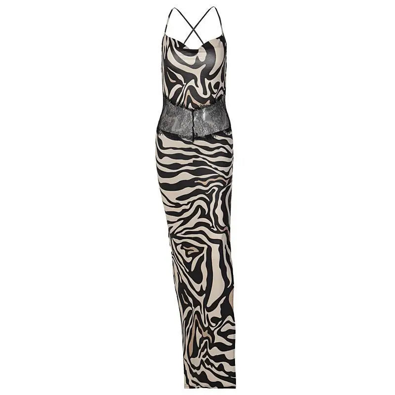BROWN ZEBRA PRINT DRESS-VETEMENTS
